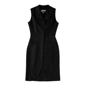 Vintage Black Minimalistic Button Down Shirt Dress
